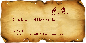 Czotter Nikoletta névjegykártya